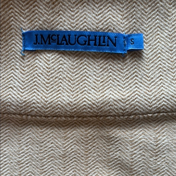 J McLaughlin tan herringbone pattern top - Picture 9 of 9